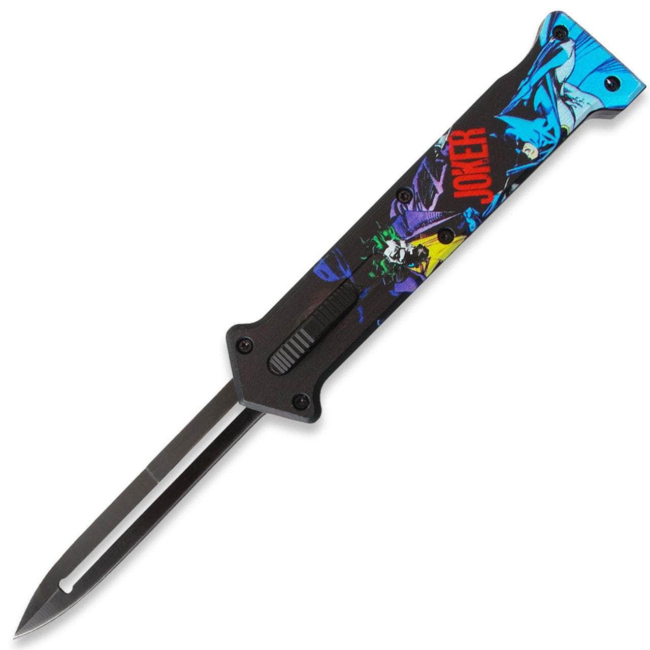 3 D Print Handle JOKER" Black Single Edge Blade OTF Knife Out The Front Limited Edition OTFL-JO-03