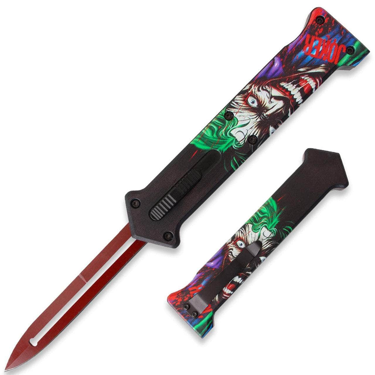 3 D Print Handle JOKER Red Single Edge Blade OTF Knife Out The Front Limited Edition
OTFL-JO-04