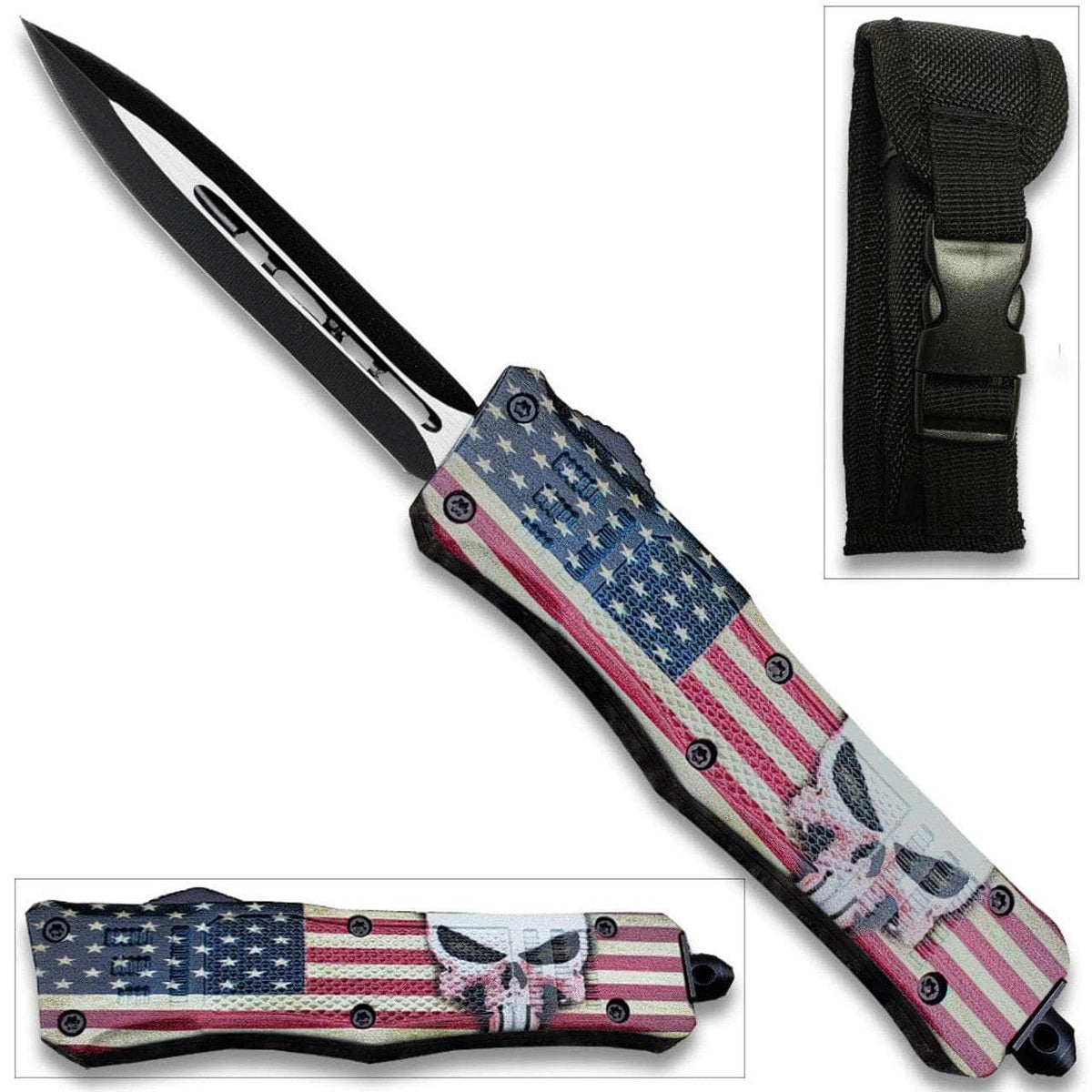 American Punisher Swift OTF Knife Double Edge Blade American Flag
OTFM-11PC