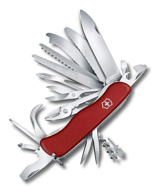 Victorinox WorkChamp XL red Swiss Army knife with tools open