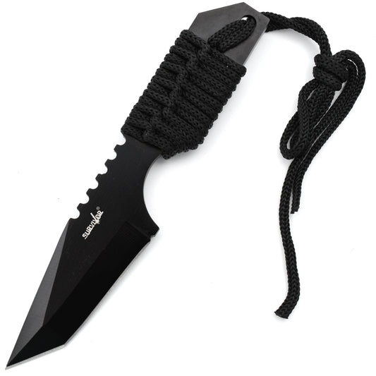 Survivor Survival Fixed Blade, 3" Blade, Cord-Wrapped Handle, Sheath - HK-106321B