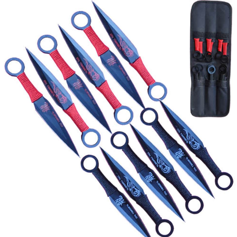 On Target Bullseye 12-Piece Target Throwing Knife Set, 6" Throwers, Sheath TK0076