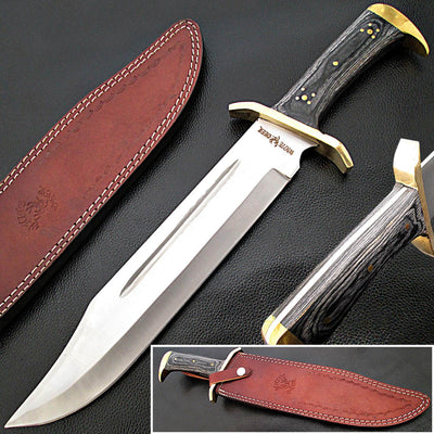 White Deer Extreme Duty XXL Bowie Knife, 11.5" Japanese CP Steel Blade, Wood Handle