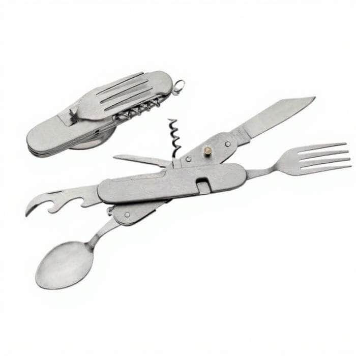 SZCO 6-Function Camper Multi-Tool – 4.25" Stainless Steel Camping Knife