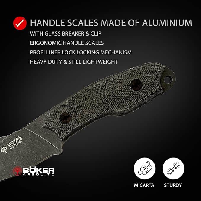 Boker Arbolito El Héroe Fixed Blade Knife, 2.95" N695 Blade, Micarta Handle (02BA371M)