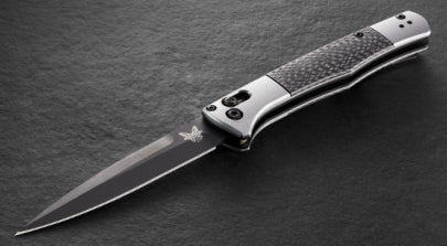 Buck 110 AUTO Elite Folding Hunter 3.75 S30V Plain Blade, Black G10  Handles, Black Leather Sheath - KnifeCenter - 11667