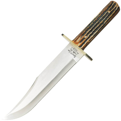 Bear & Son American Bowie, 9" Blade, Genuine India Stag Handle - 502