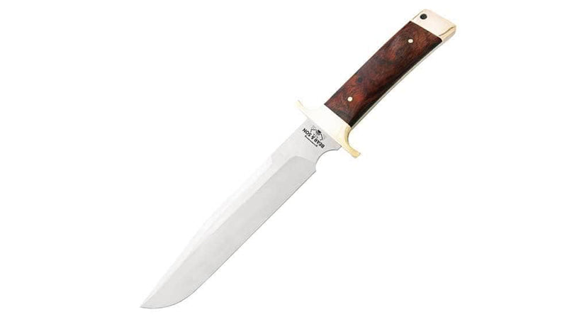 Bear & Son CB03 Freedom Fighting Bowie – 8" D2 Blade, Cocobolo Handle, Leather Sheath