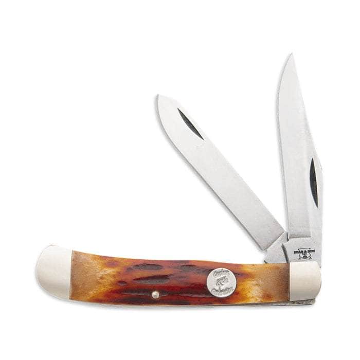 Bear & Son CRSB54 Red Stag Bone Large Trapper 1095 carbon steel
