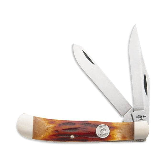 Bear & Son CRSB54 Red Stag Bone Trapper – 1095 Carbon Steel, Made in USA