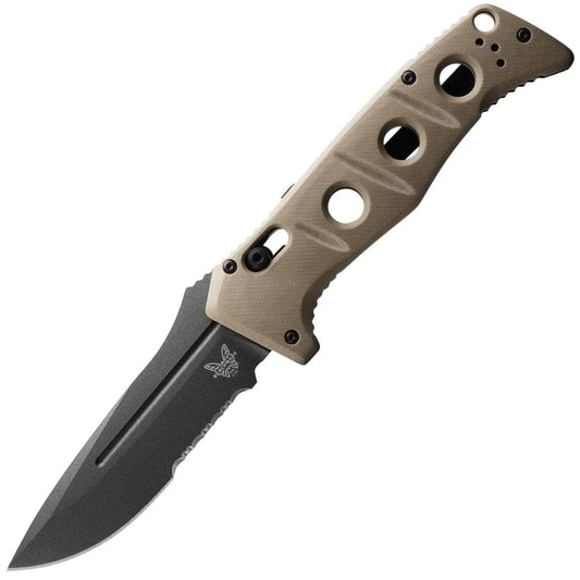 Benchmade 2750SGY-3 Auto Adamas, 3.78" CruWear Blade, Desert Tan G10, Sheath