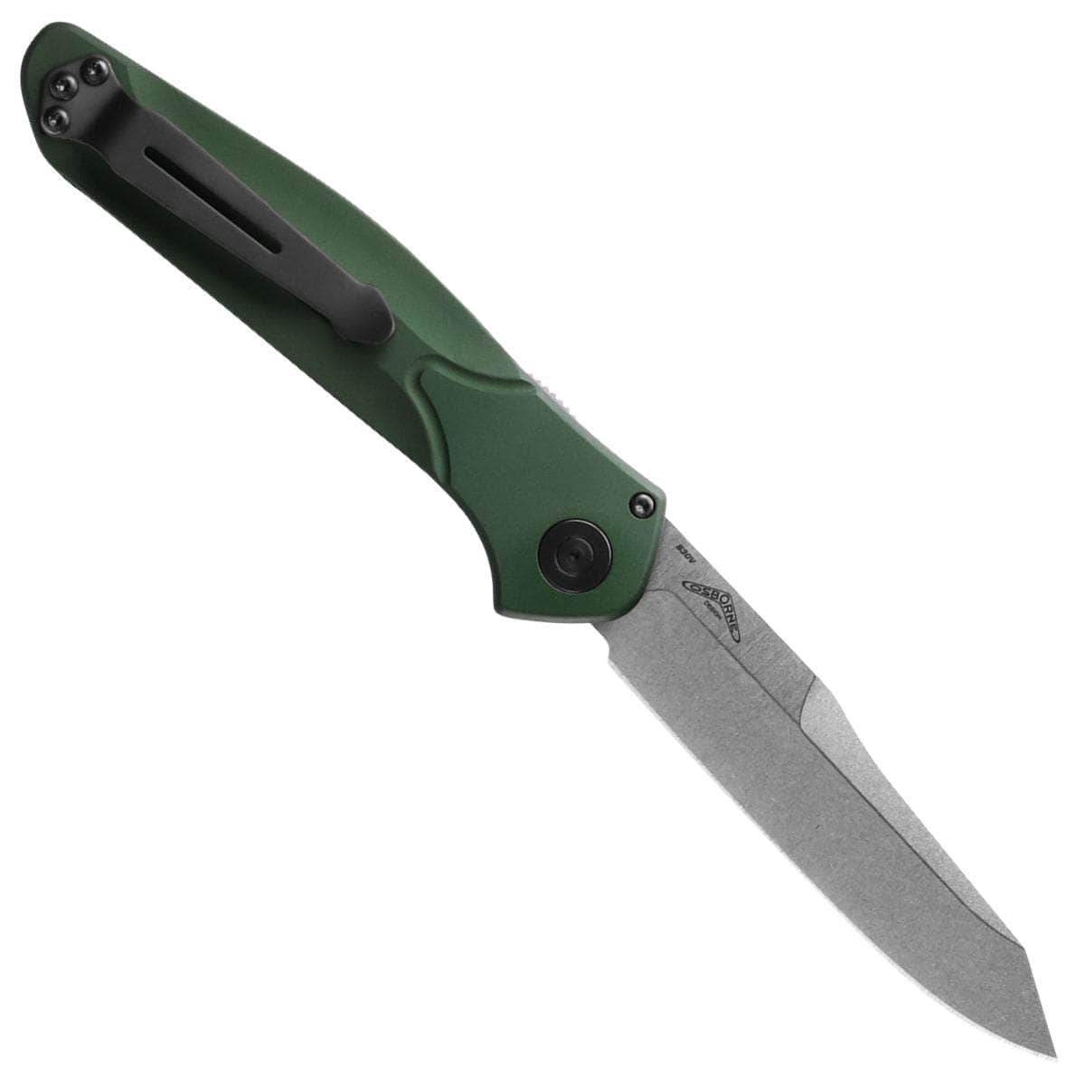Benchmade 9400 Osborne Auto, 3.4" S30V Satin Blade, Green Aluminum Handle
