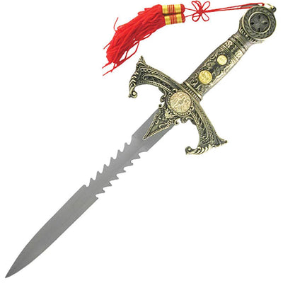BladesUSA Medieval Short Sword, 11" Blade, Alloy Handle, Scabbard - HK-2039