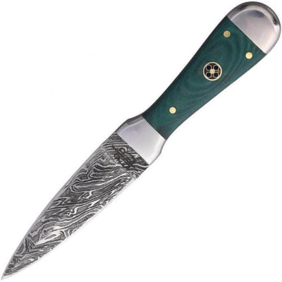 BnB Knives Bodice Dagger, 3.25" Damascus Blade, Green Micarta Handle - BNB15912