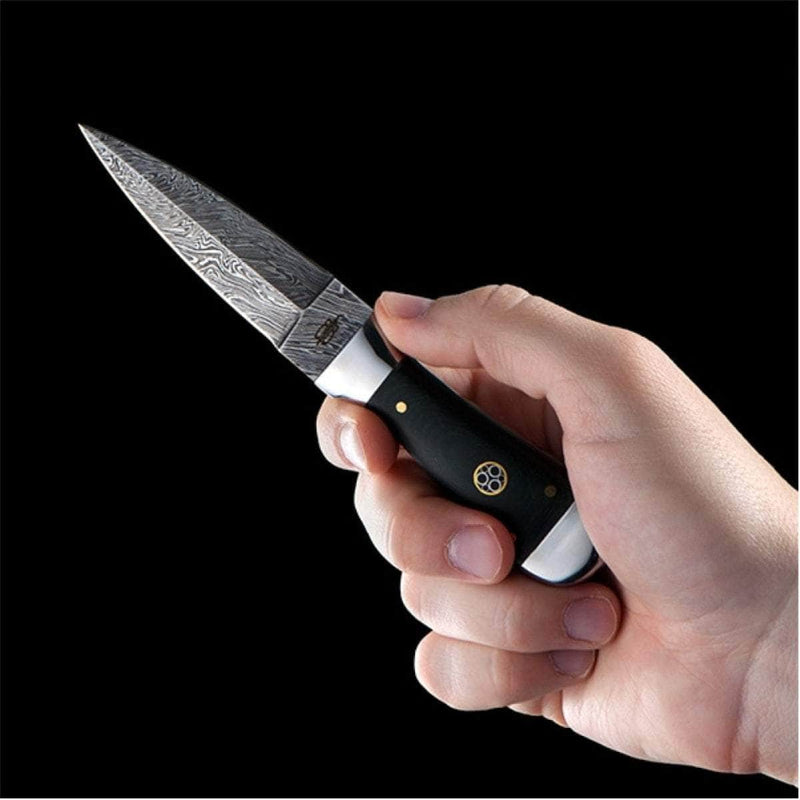BnB Knives Bodice Dagger, 3.25" Damascus Blade, Green Micarta Handle - BNB15912