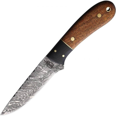BnB Spear Hunter, 4.25" Damascus Blade, Walnut Wood/Micarta Handle - BNB15247