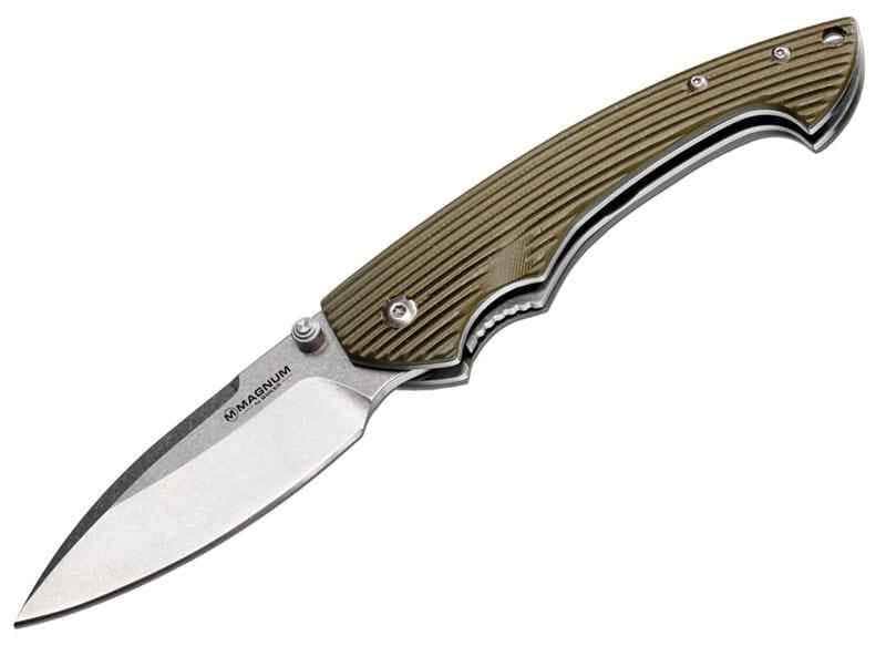 Boker Magnum 01EL020 2Grip Folder – 3.35" 440 Stainless, Green G10