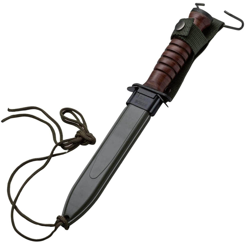 Boker Plus M3 Trench Knife, 6.73" Blade, Leather Handle, Sheath - 02BO048