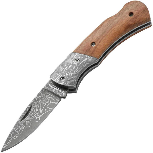 Boker Magnum Mistress, 2.36" Damascus Blade, Olive Wood Handle - 01MB171DAM