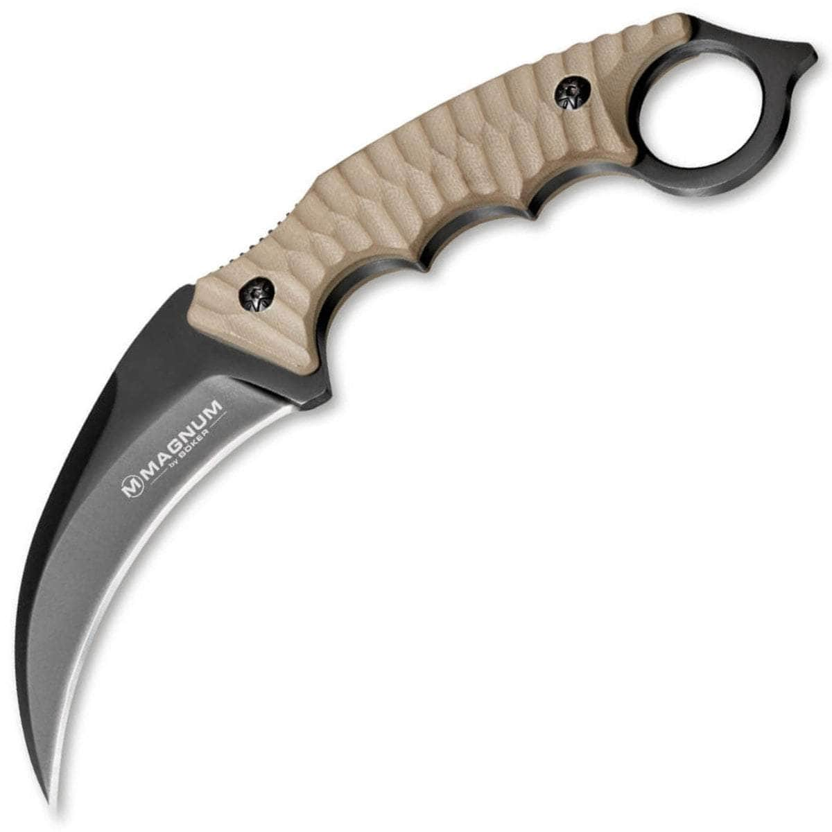 Boker Magnum Spike Karambit, Sand G10 Handle, Black Plain w/Sheath ...