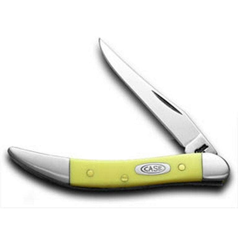 Case 00091 Yellow Synthetic CV Small Texas Toothpick – Carbon Steel
