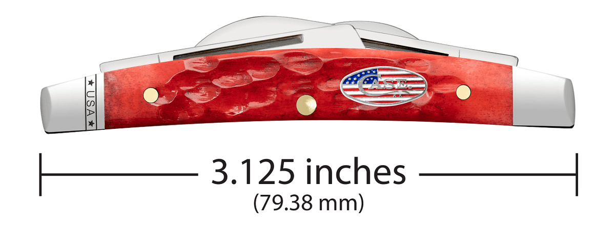 Case 10747 Dark Red Jigged Bone Small Congress – 4-Blade Tru-Sharp Stainless