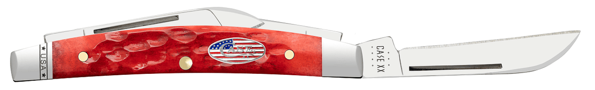 Case 10747 Dark Red Jigged Bone Small Congress – 4-Blade Tru-Sharp Stainless