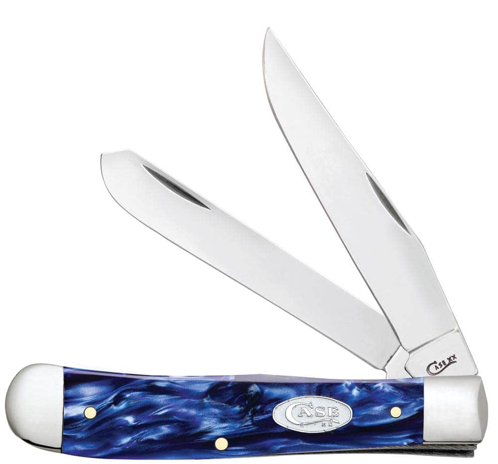 Case 23431 Blue Pearl Kirinite Trapper – Tru-Sharp Stainless, 4.13"