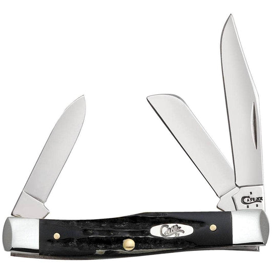 Case Medium Stockman, Buffalo Horn, 3 Blades (BH3032 SS) - 65012