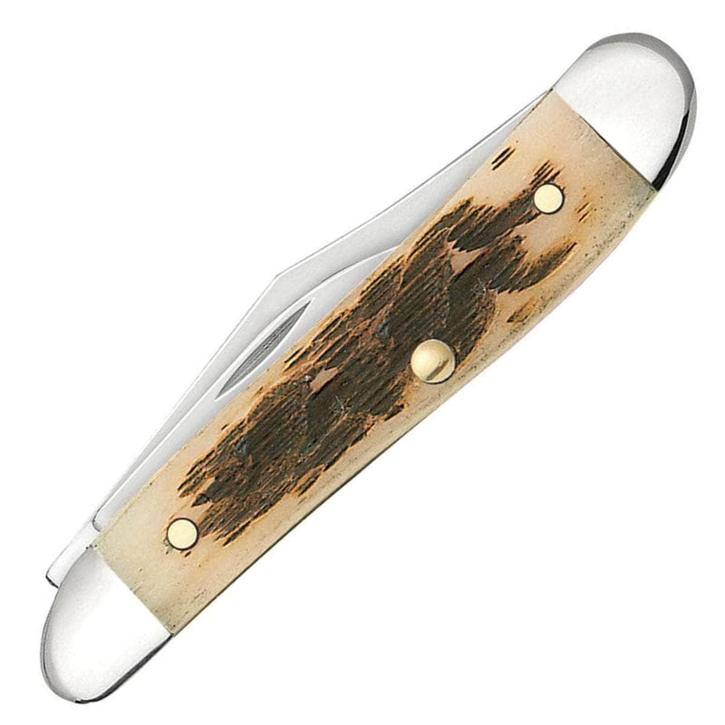 Case Cutlery 2-Blade Peanut Amber Bone Pocket Knife