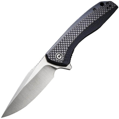 CIVIVI Baklash, 3.5" Blade, Black G10 Handle with Carbon Fiber Overlays - C801D