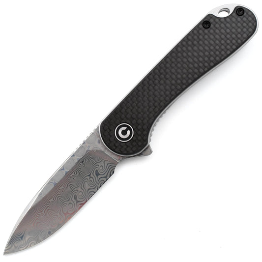 CIVIVI Elementum, 2.96" Damascus Blade, G10 Handle with Carbon Overlay - C907DS