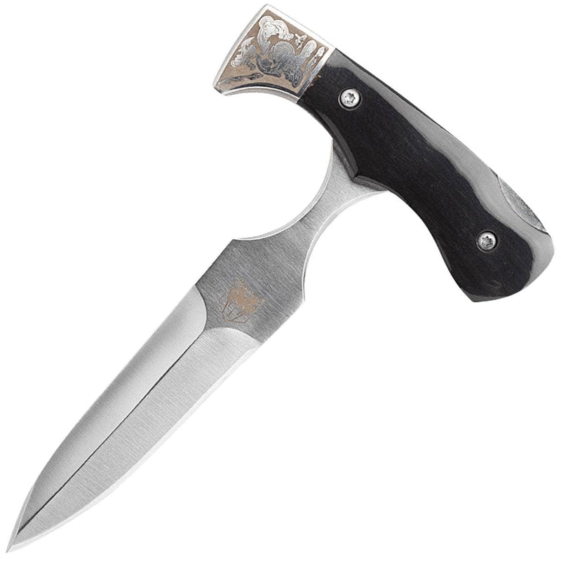 CobraTec Folding Push Dagger, 6" 440C Blade, Black Bone Handle - FBPD