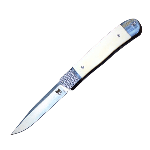 CobraTec Trapper Hidden Release Automatic Knife – 3.125" D2, White Bone