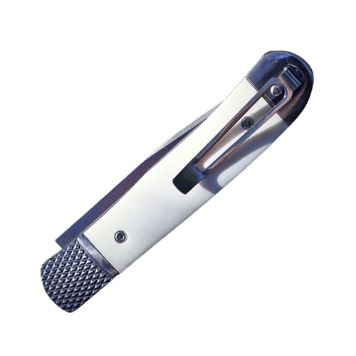 CobraTec Trapper Hidden Release Automatic Knife – 3.125" D2, White Bone
