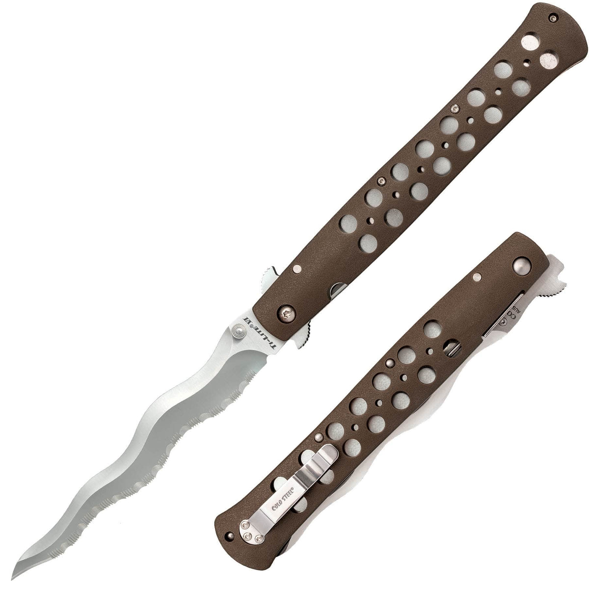 Cold Steel Ti-Lite Kris 26SXK6S – 6" Serrated AUS-10A, FDE Griv-Ex