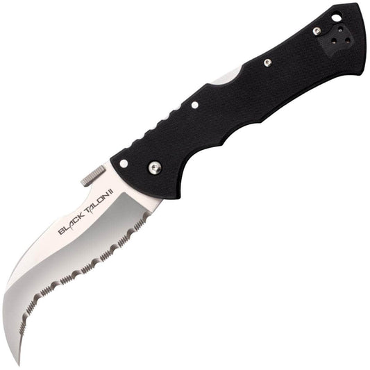 Cold Steel Black Talon II, 4" Serrated S35VN Blade, Black G10 Handle - 22BS