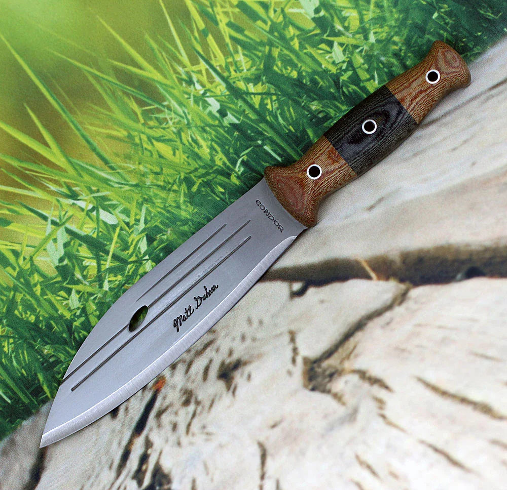 Condor Primitive Bush Knife CTK242-8HC with satin carbon steel blade and Micarta handle