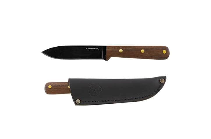 Condor 60020 Kephart fixed blade knife with hardwood handle and black leather sheath