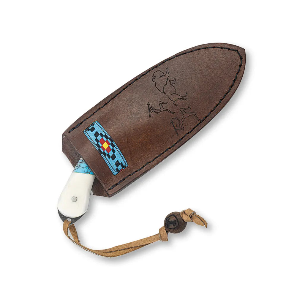 Condor 60058 Blue River Skinner in brown leather sheath