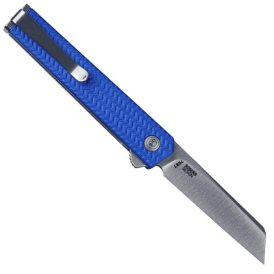 CRKT CEO Microflipper, 2.21" Wharncliffe Blade, Blue Aluminum Handle - 7083