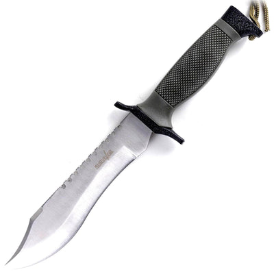Master Cutlery Survivor Bowie Knife, 5" Blade, Rubber Handle, Sheath - HK-6001S