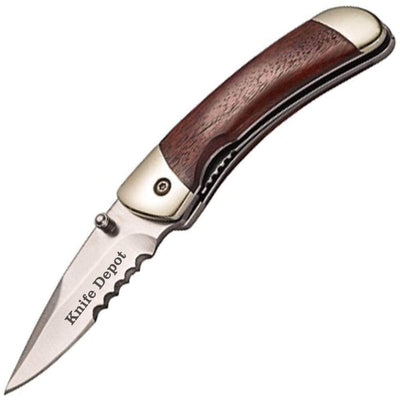 Engraved Parker River Classic Folding Knife, 2.75" Blade, Rosewood Handle