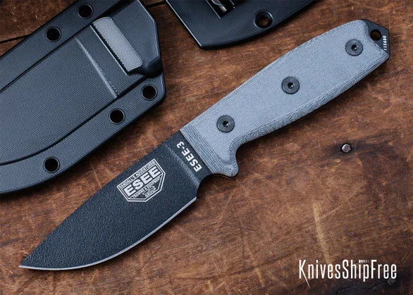 ESEE-3P-B black 1095 fixed blade knife