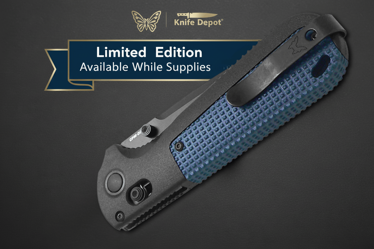 Benchmade Redoubt Limited Edition – Black/Blue Grivory