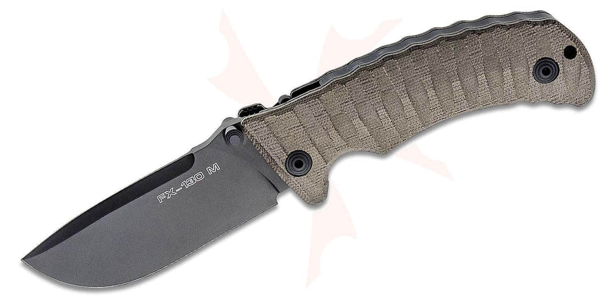 Fox Pro Hunter FX-130 MGT Folding Knife – Green Micarta, N690