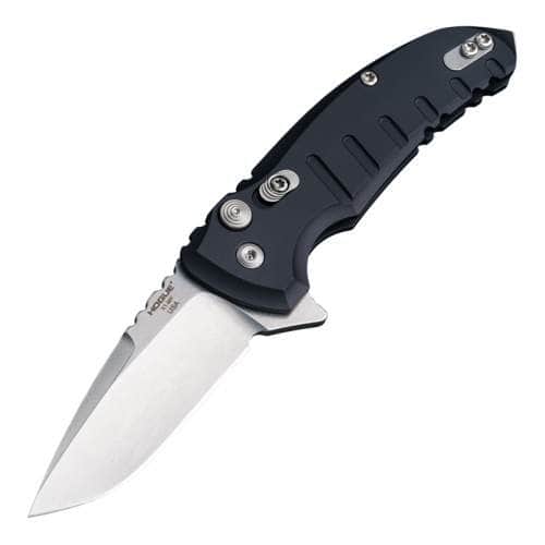 Hogue X1-Microflip 24170 manual flipper with 2.75-inch CPM-154 Drop Point blade and matte black aluminum frame