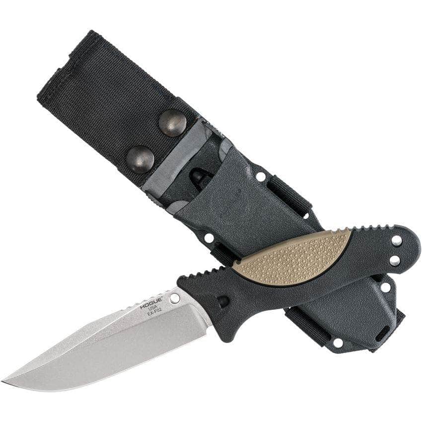 Hogue EX-F02 35273 fixed blade with 4.5-inch 154CM clip point blade and Flat Dark Earth OverMold handle