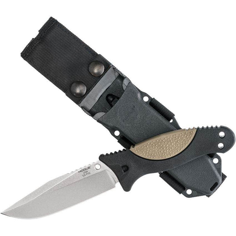 Hogue EX-F02 35273 – 4.5" Clip Point, Dark Earth OverMold