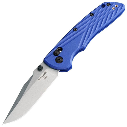 Hogue Deka Folder, 3.25" MagnaCut Clip Point Blade, Blue Polymer Handle - 24373